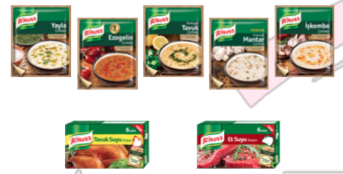 KNORR   Yayla Çorbası   Ezogelin Çorbası   Terbiyeli Tavuk Çorbası   Kremalı Mantar Çorbası   Kremalı Tavuk Çorbası   İşkembe Çorbası   Tavuk Bulyon, Et Bulyon
